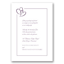Bordered Hearts - Wisteria - Invitation