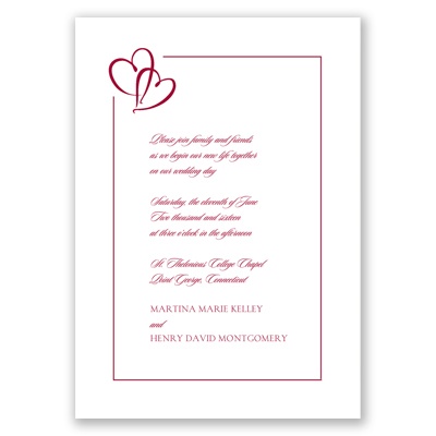 Bordered Hearts - Apple - Invitation