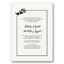 Bordered Birds - Black - Invitation