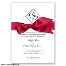 Diamond Hearts - Black - Invitation