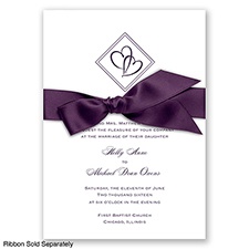 Diamond Hearts - Plum - Invitation