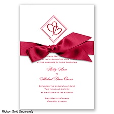 Diamond Hearts - Apple - Invitation