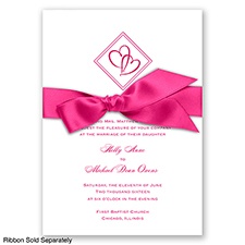 Diamond Hearts - Watermelon - Invitation