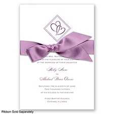 Diamond Hearts - Wisteria - Invitation