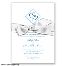 Diamond Hearts - Cornflower - Invitation