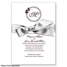 Circle Butterfly Monogram - Lapis - Invitation