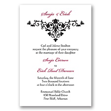 Regal Damask - Apple - Invitation
