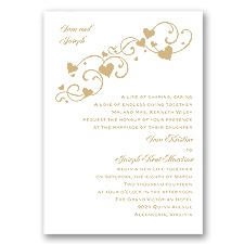 Happy Hearts - Golden - Invitation