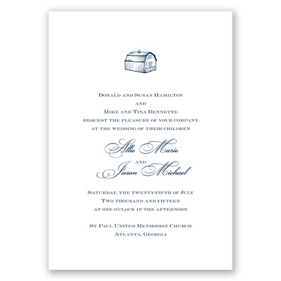 Natural Elements - Peacock - Invitation with Design Choice