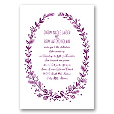 Pine Cone Wreath - Sangria - Invitation