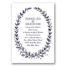 Pine Cone Wreath - Lapis - Invitation