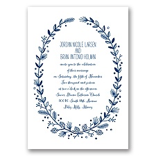 Pine Cone Wreath - Marine - Invitation