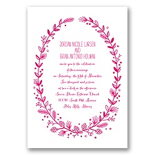 Pine Cone Wreath - Watermelon - Invitation