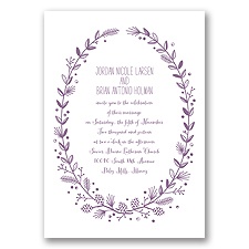 Pine Cone Wreath - Wisteria - Invitation