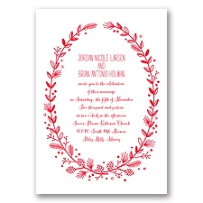 Pine Cone Wreath - Poppy - Invitation