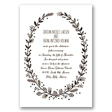 Pine Cone Wreath - Chocolate - Invitation