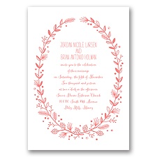 Pine Cone Wreath - Coral Reef - Invitation