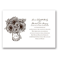 Sunflower Jar - Chocolate - Invitation