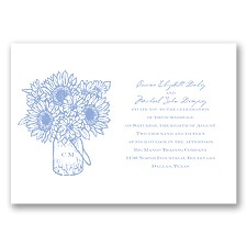 Sunflower Jar - Bluebird - Invitation
