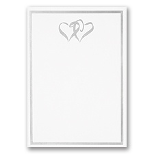 Silver Border and Double Hearts - DIY Invitation Kit