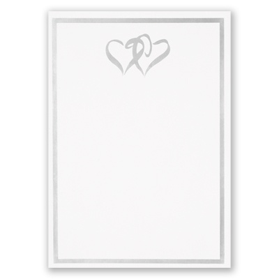 Silver Border and Double Hearts - DIY Invitation Kit