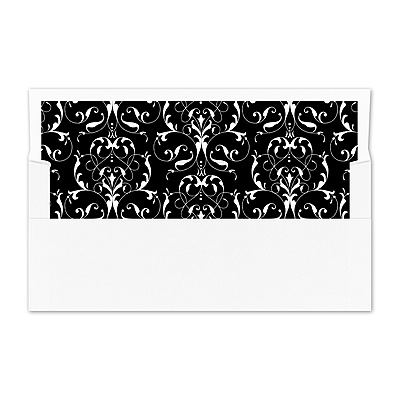 Monogram Flourish - Black - Envelope Liner