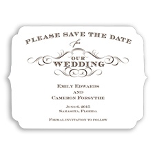 Chic Die Cut - Chocolate - Save the Date