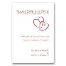 Duo Hearts - Guava - Save the Date