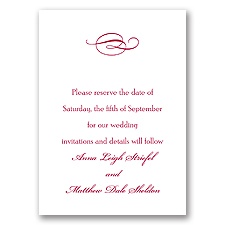 Classic Save the Date Card with Design - Bright White
