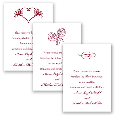 Classic Save the Date Card with Design - Bright White