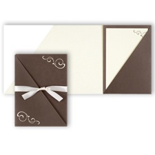 Mocha Pocket with Swirl - DIY Invitation Kit