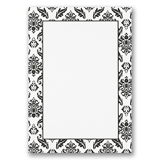 Black Damask Border - DIY Invitation Kit