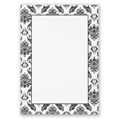 Black Damask Border - DIY Invitation Kit