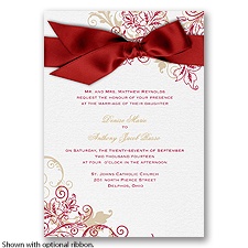 Flourish with Golden Shadow - Apple - Invitation