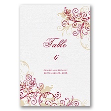 Flourish with Golden Shadow - Apple - Table Number