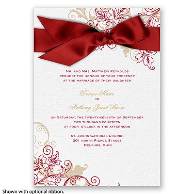 Flourish with Golden Shadow - Apple - Invitation