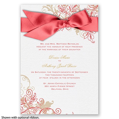 Flourish with Golden Shadow - Guava - Invitation