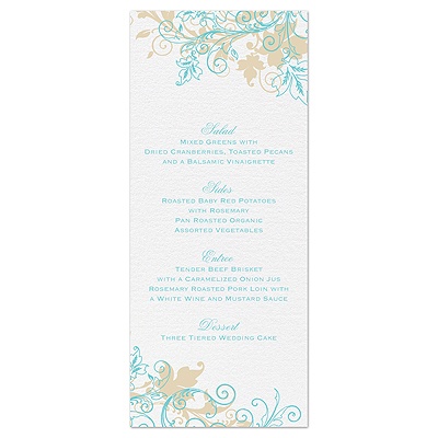 Flourish with Golden Shadow - Pool - Menu Card
