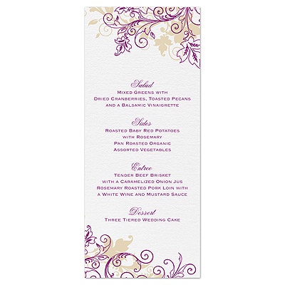 Flourish with Golden Shadow - Sangria - Menu Card