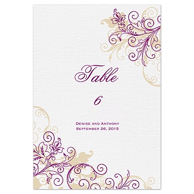 Flourish with Golden Shadow - Sangria - Table Number