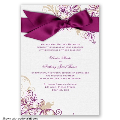 Flourish with Golden Shadow - Sangria - Invitation