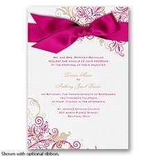 Flourish with Golden Shadow - Watermelon - Invitation