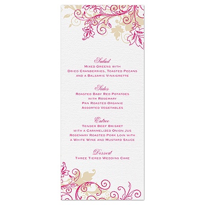 Flourish with Golden Shadow - Watermelon - Menu Card
