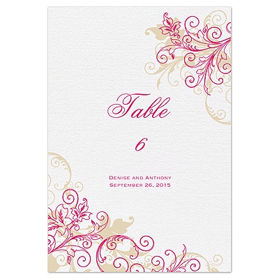 Flourish with Golden Shadow - Watermelon - Table Number