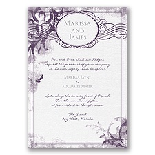 Vintage Monogram - Plum - Invitation