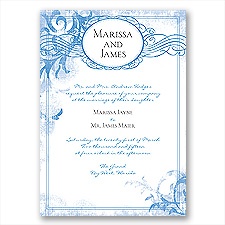 Vintage Monogram - Cornflower - Invitation