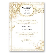 Vintage Monogram - Golden - Invitation