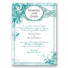 Vintage Monogram - Jade - Invitation