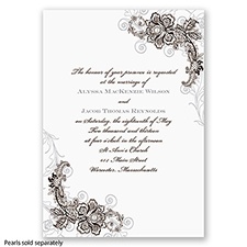 Bridal Lace - Chocolate - Invitation