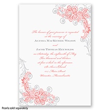 Bridal Lace - Coral Reef - Invitation